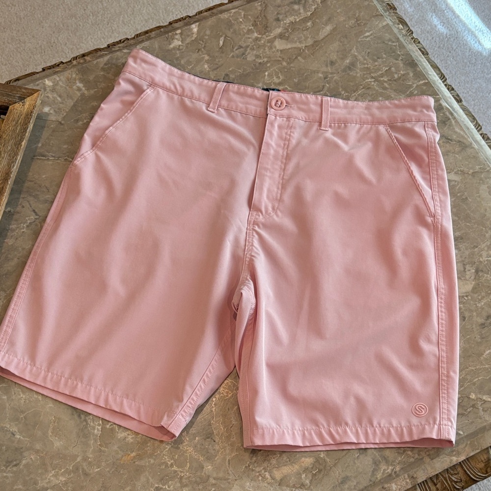 SCALES Light Pink Flat Front Men Shorts